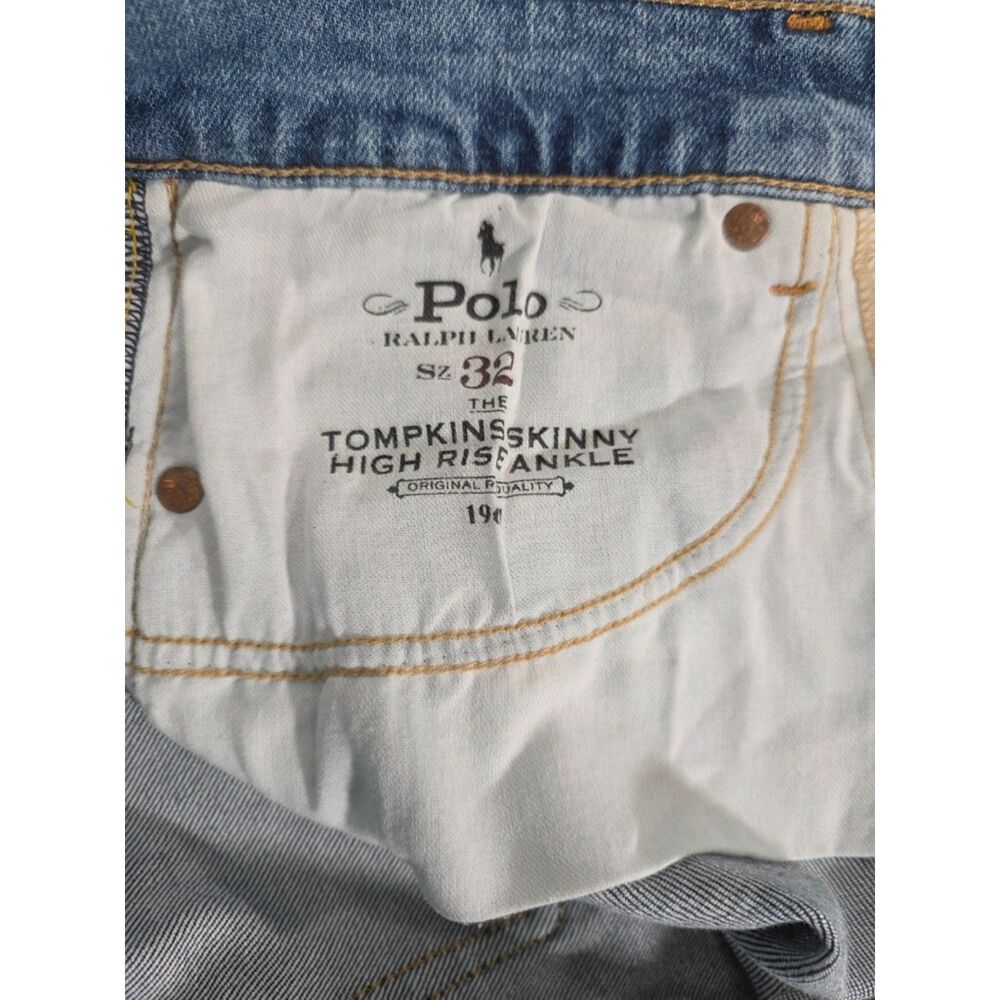 Polo Ralph Lauren Women 32 Tompkins Skinny High Rise Ankle Acid Wash Light Jeans - Picture 5 of 9